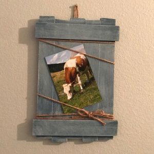 Handmade rustic picture frame.